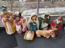 Vintage Nativity Lighted Blow Molds by General Foam Corp 7 Different Pieces