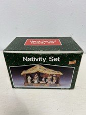 Vintage Porcelain Nativity Set With Stable NEW RARE