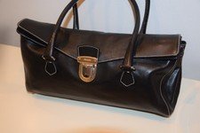 Vintage PRADA Buffalo Easy Satchel Vitello Leather Shoulder bag Bag -black