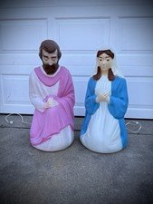 VTG Empire Blow Mold Christmas Lighted Nativity Set 27" Mary Joseph TESTED WORKS