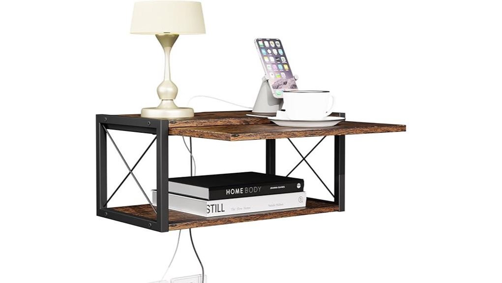 wall mounted bedside table