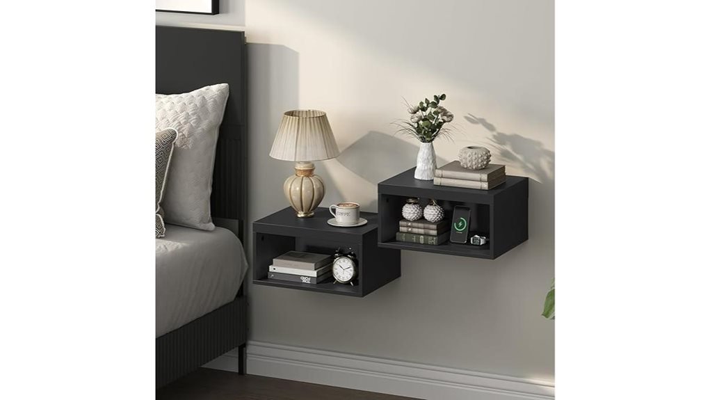 wall mounted nightstand set