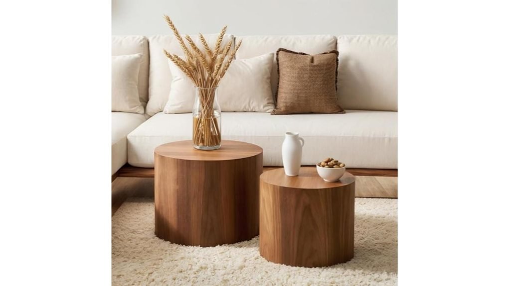 walnut nesting coffee tables