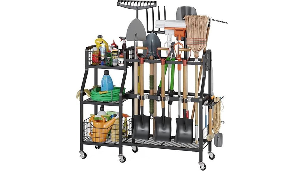 wheeled garden tool organizer