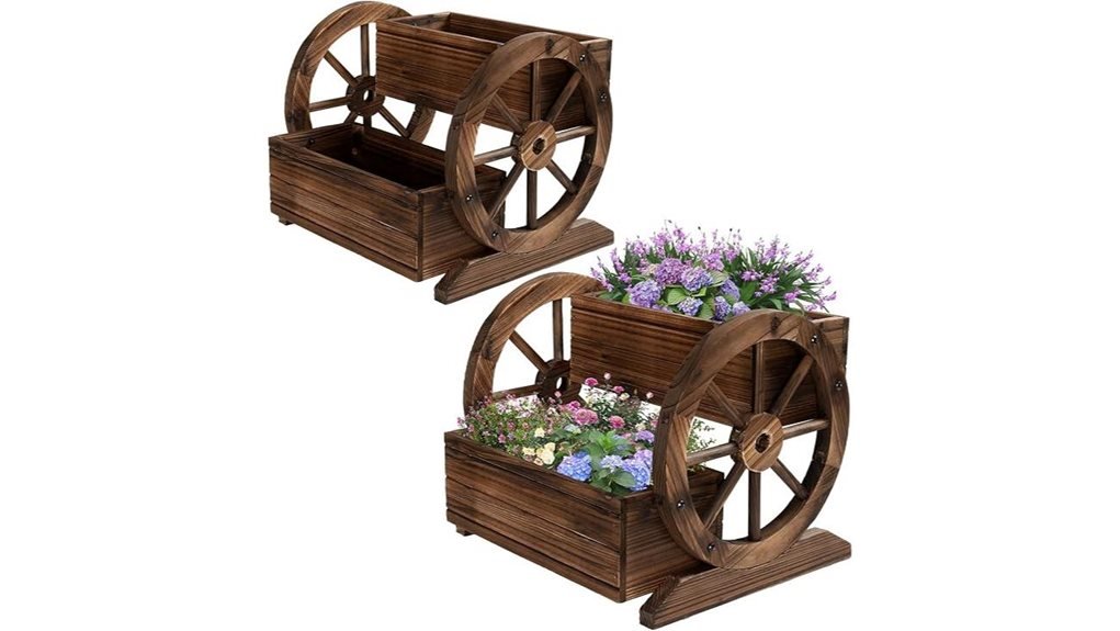 wheeled wooden planter box