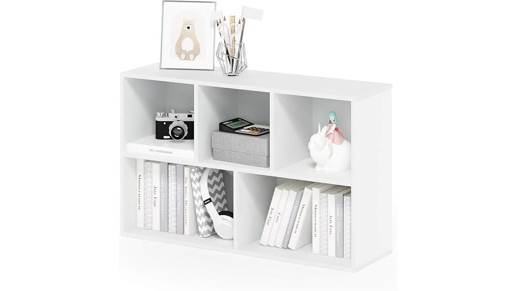 white 5 cube bookshelf design