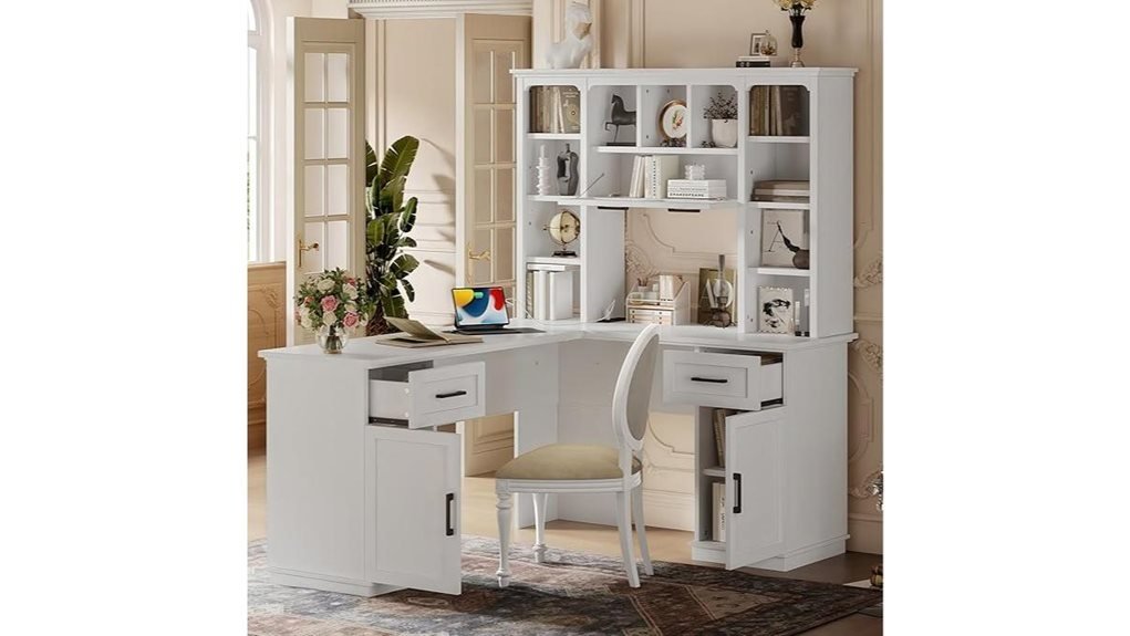 white corner computer desk