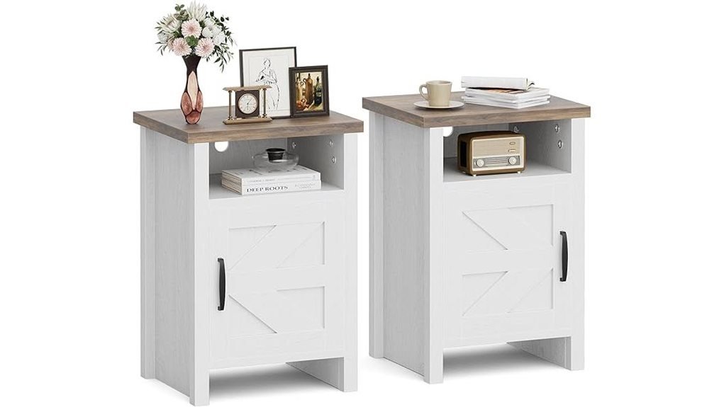 white farmhouse nightstand design