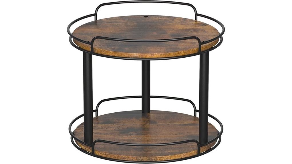 wooden lazy susan organizer