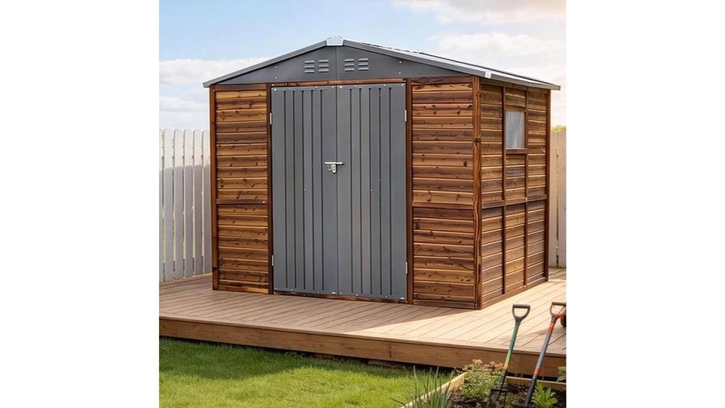 wooden storage shed windows