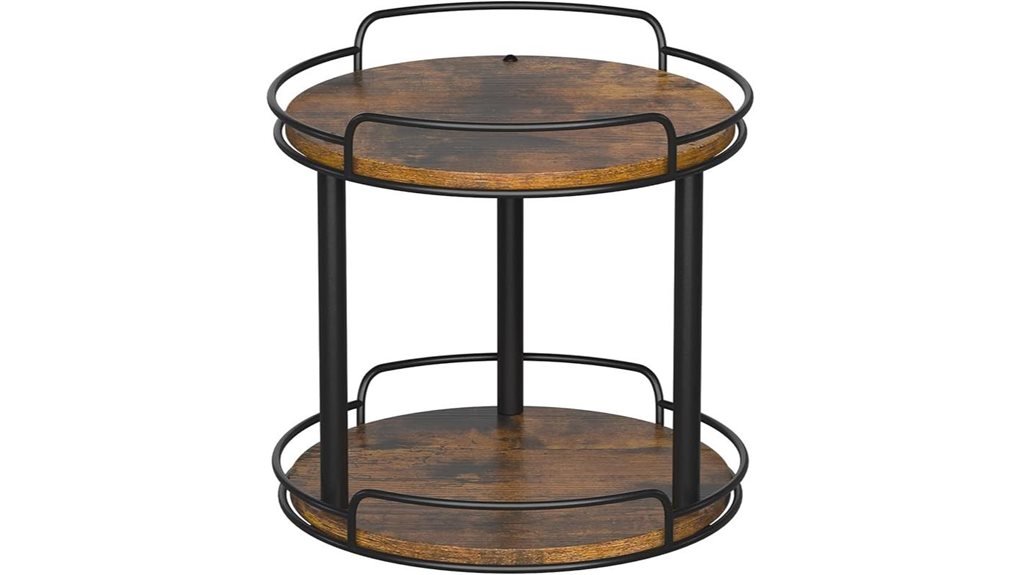 wooden turntable serving organizer