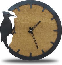 Woodpecker Wall Clock Wooden 12 Modern Home Decor Animal Clock Living Room