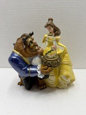1991 Disney Parks Beauty and The Beast Snow Globe Rose in Dome Music Figure
