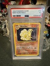 1999 Pokemon Game Ninetales Holo #12 Shadowless Base Set PSA 5
