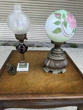 2 Victorian Oil Lamps (Electrified )