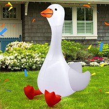 6 ft Christmas Porch Goose Inflatable Outdoor Decoration Large Xmas Cute Sill...