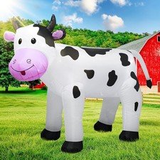 6FT Inflatable Cow Outdoor Decoration,Built-in LED Lights Indoor Outdoor Yard...