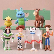 7Pcs Toy Story 4 Action Figures Set Woody Buzz Jessie Forky Model Doll - no box