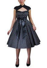 Archaize Polka Dot Dress Open Back Wavy Gothic Bow Victorian Steampunk Vintage