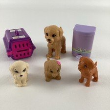 Barbie Doll Doggy Daycare Potty Training Pups Playset Pet Carrier Trash Can Lot