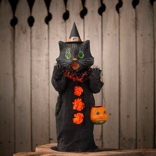 Bethany Lowe Medium Scaredy Cat Ghoul Black Cat Halloween Decor 17" NEW