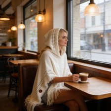 Boho Fringed Open Front Cardigan Coat for Women, Soft Lace Trim Knit Outerwear