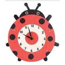 Cartoon Animal Clock, Swinging Ladybug Clock, MDF Wooden Wall Clock