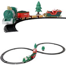 Christmas Santa's Holiday Train Set-20 Pieces Long Railway with Light & Music