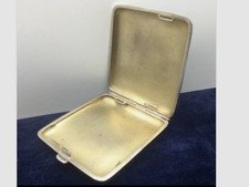 Cigarette Case British Antique Art Deco Solid Sterling Silver 102 Grams