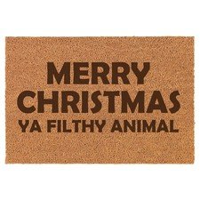 Coir Door Mat Entry Doormat Merry Christmas Ya Filthy Animal Funny