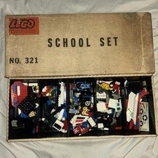 Extremely Rare 1960S Lego School Set No.321 Original Box With Vintage 1980s Lego