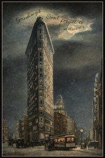 Flatiron Building NYC Vintage Poster - 24x36” - 200gsm Paper️ Hi-Res Print