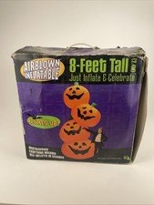 Gemmy Giant 8FT Airblown Inflatable Halloween Pumpkin Stack Totem UNTESTED