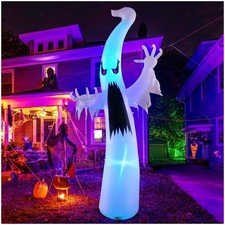 Giant 12 FT Halloween Ghost with Magic LEDs & Quick Inflate Feature, Yard Decor