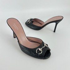 Gucci | Authentic Vintage Guccissima Horse Bit Monogram Mules Sandal Heels (37)