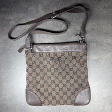 Gucci Beige Brown GG Canvas and Leather Mayfair Crossbody Bag Purse Vintage