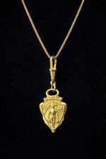 Gucci Vintage Pendant Gold Necklace Venetian Box Chain Zipper Charm Necklace