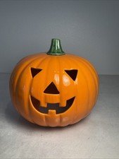 HUGE — Vintage 8.5” Tall 9.5” Wide Jack O'Lantern Pumpkin Ceramic Halloween