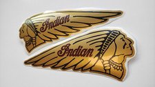 Indian Motorcycle gold black set of 2 decals stickers kit 11,8x4,33"in 30x11 cm