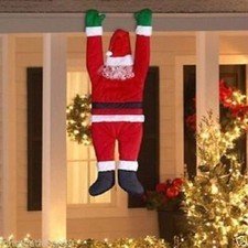 LIFE SZ Christmas Hanging SANTA suit from on the gutter roof Outdoor Decoration