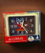Lorus Disney Sorcerer Mickey Mouse Bell Alarm Clock Fantasia NEW 1980s Vintage