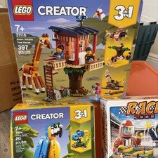 Lot Of 4 LEGO Creator 3 in 1 Safari Wildlife Tree House Parrot Race 31116 31136