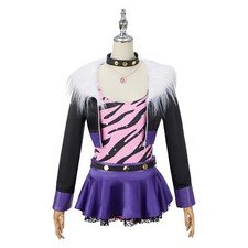 Monster High Clawdeen Wolf Cosplay Costume Black Jacket Halloween Purple Set