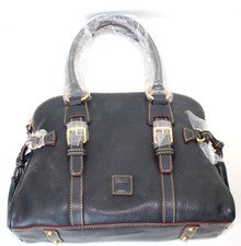 NWT Dooney and Bourke Florentine Navy Leather Domed Buckle Satchel