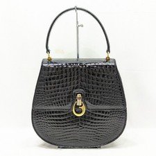 Old Gucci Leather Top Handle Bag Black Women's Vintage Authentic RARE