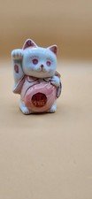 Pink Maneki Neko Cat Retro Style Japanese Figurine