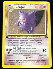 Pokemon Card Vintage Gengar Fossil 5/62 Holo Foil 1st Edition Near Mint