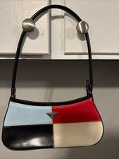 Prada Vintage Colorblock Leather Patchwork Shoulder Bag