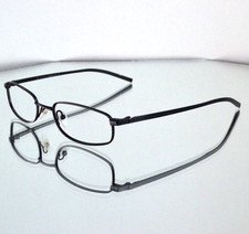 RARE Gucci Vintage Wire Eyeglasses Logo Matte Black Metal Frame Italy GG1704
