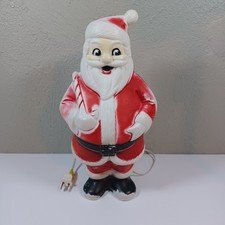 RARE Lidco 1960’s Vintage Blow Mold Santa With Candy Cane 13-1/2" Works Great!
